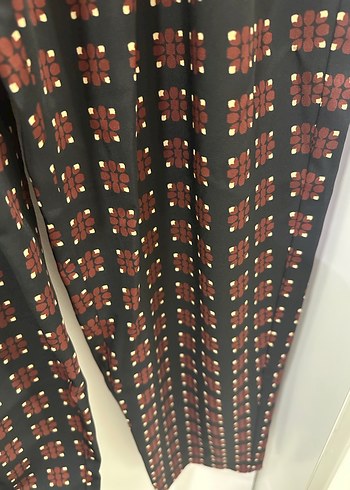 Zara Kadın Çok Renkli Bol Kesim Kumaş Pantolon - Görsel 3