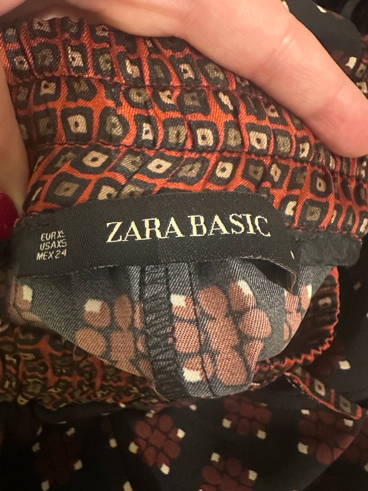 Zara Kadın Çok Renkli Bol Kesim Kumaş Pantolon - Görsel 2