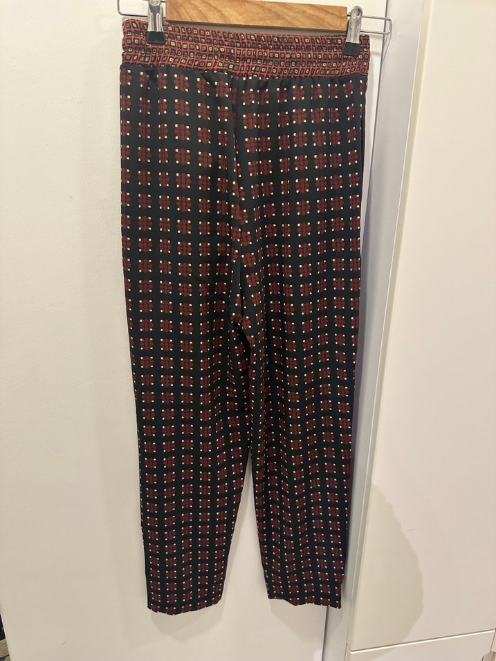 Zara Kadın Çok Renkli Bol Kesim Kumaş Pantolon - Görsel 4