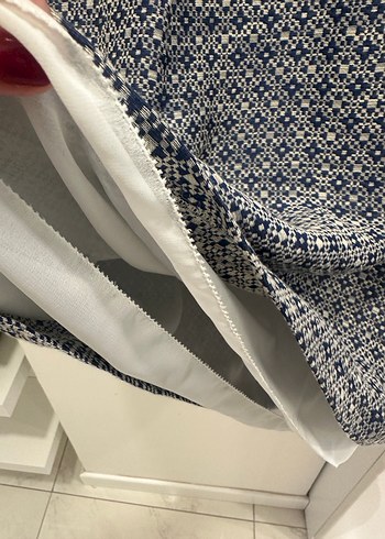 Yargıcı Mavi Kısa Kollu Midi Elbise - Görsel 7