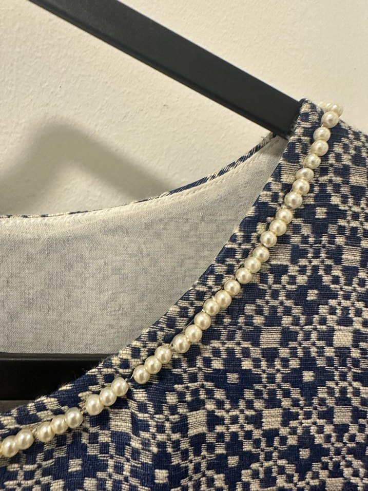 Yargıcı Mavi Kısa Kollu Midi Elbise - Görsel 3