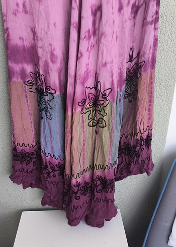 Frau Made in italy Bohem Mor Batik Desenli Uzun Elbise