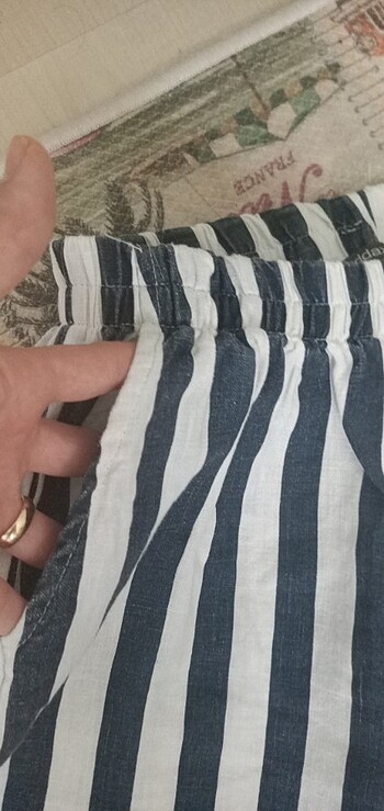 l Beden Çubuklu yazlık pantolon