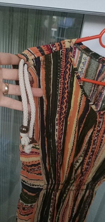s Beden Renkli yazlık elbise