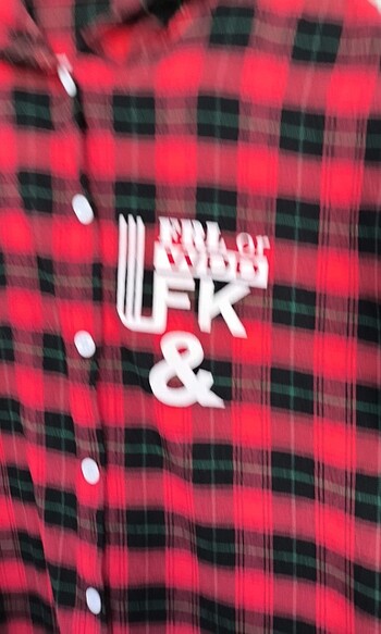xl Beden kırmızı Renk Kapşonlu ekose tunik gömlek