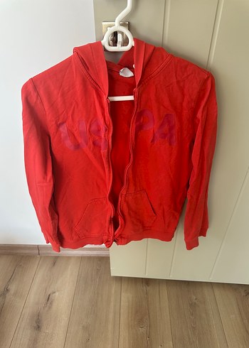 U.S Polo Assn. Canli Kirmizi U S Polo Kapusonlu Sweatshirt