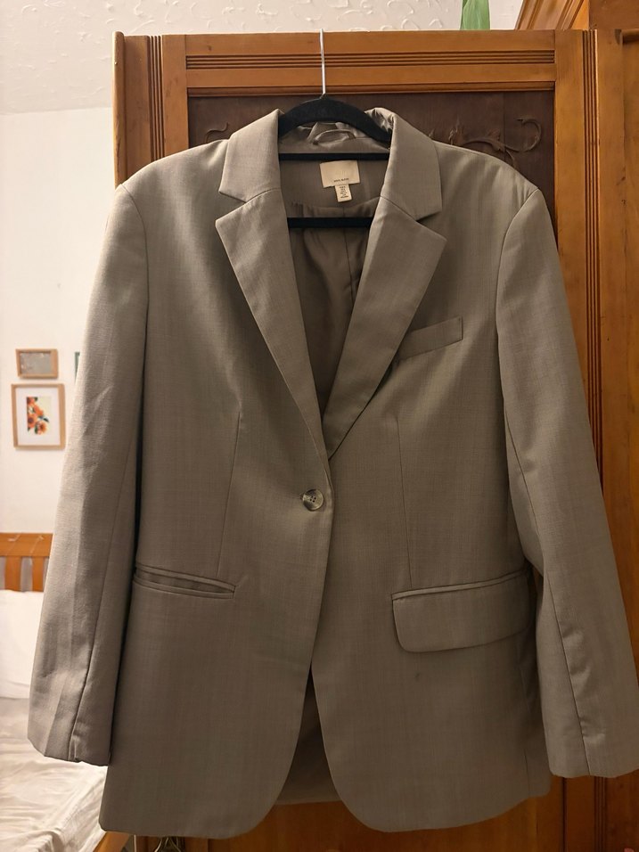 Düğmeli Bej Kadın Blazer Ceket - Görsel 2