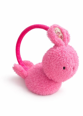 Pembe Nakışlı Elastik Tavşan Kulaklık - Görsel 3