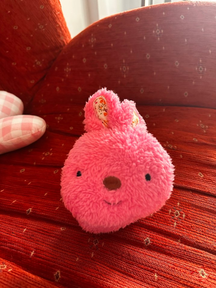 Pembe Nakışlı Elastik Tavşan Kulaklık - Görsel 4