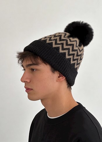 Kahverengi Örgü Bere - Görsel 3