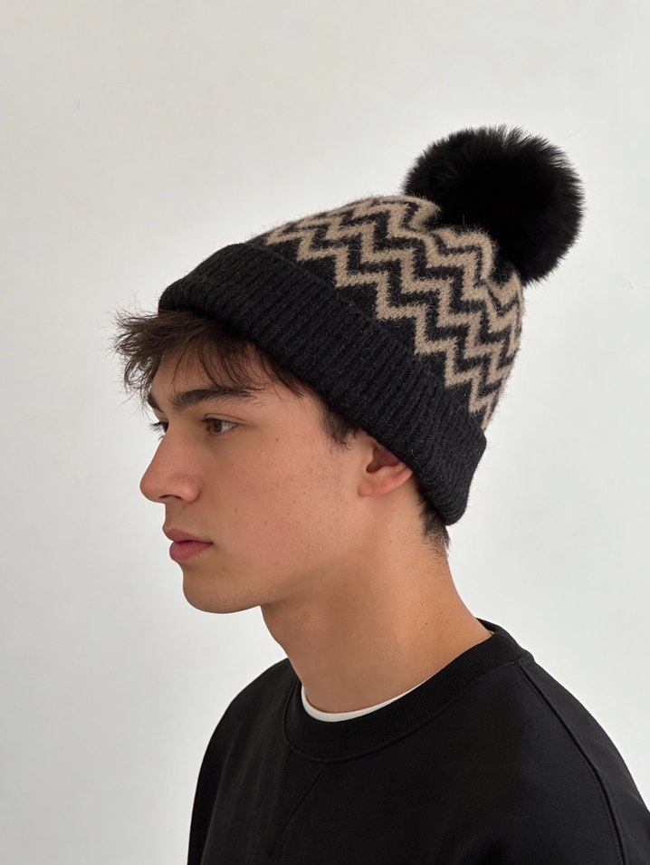 Kahverengi Örgü Bere - Görsel 3