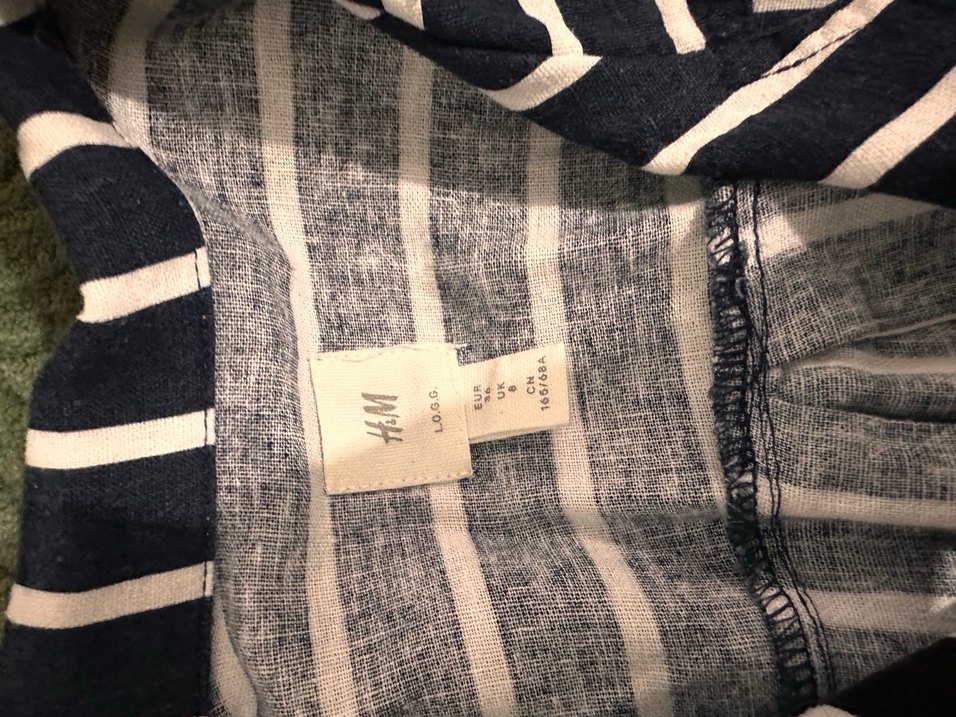 Kadın Lacivert Çizgili Kumaş Tulum - Görsel 4