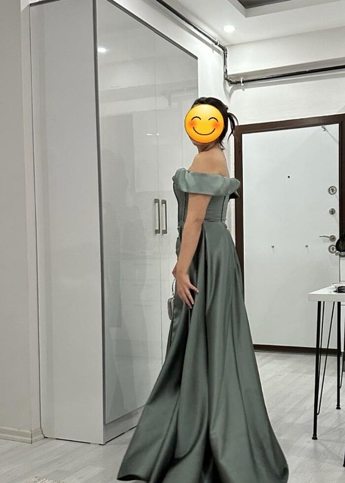 Mıntıka Yeşili Abiye Elbise - Görsel 2