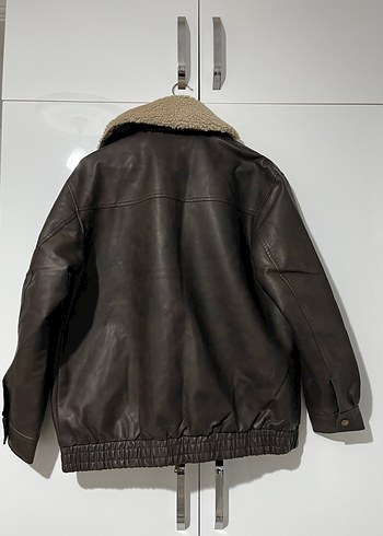 Kahverengi Kürklü Deri Kadın Ceket - Görsel 2