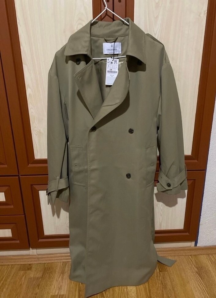 Stradivarius dökümlü Uzun Trençkot - Görsel 2