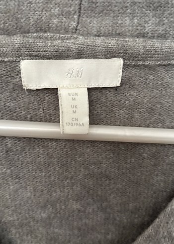 H&M Gri V Yaka Uzun Kollu Yün Kazak