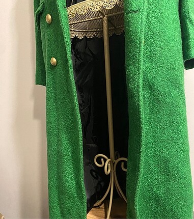 s Beden Sezon rengi yeşil çok şık palto