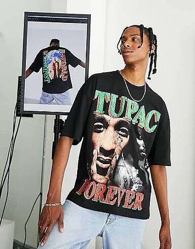 Bershka erkek Tupac baskılı tişört