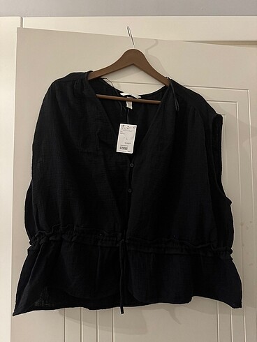 xl Beden H&M Krinkle Pamuklu Bluz