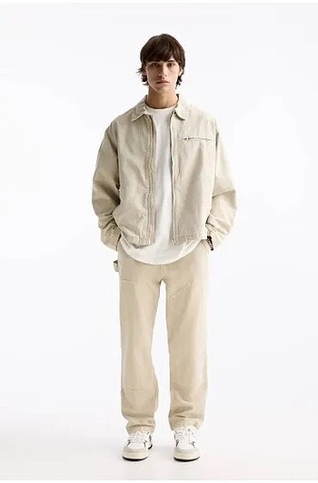 46 Beden ten rengi Renk Pull&Bear Erkek Straight Fit Pantolon