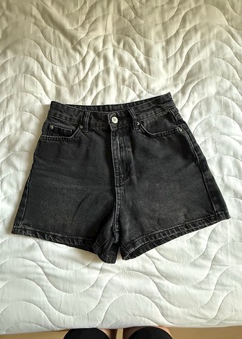 Siyah Kadın Mini Denim Şort