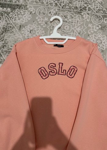 Pembe Bisiklet Yaka Uzun Kollu Sweatshirt - Görsel 2