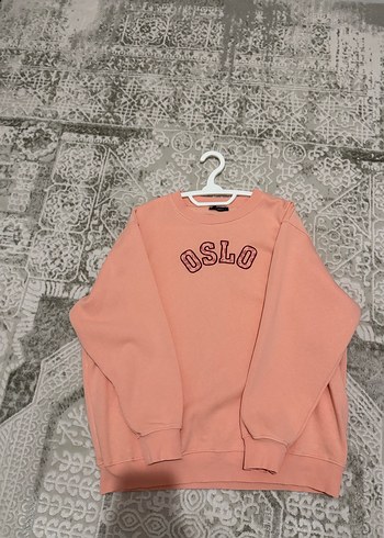 Pembe Bisiklet Yaka Uzun Kollu Sweatshirt - Görsel 3