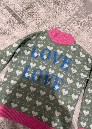 Renkli Nakışlı Kadın Triko Kazak - Görsel 3