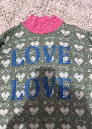 Renkli Nakışlı Kadın Triko Kazak - Görsel 2