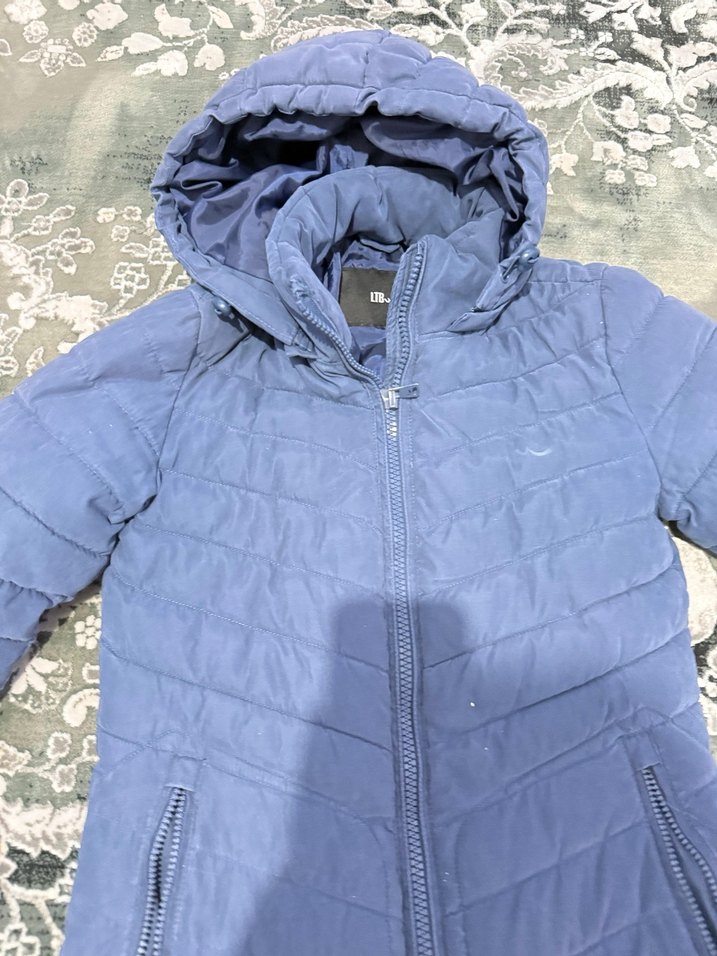 Mavi Kapüşonlu Kadın Kışlık Mont - Görsel 4