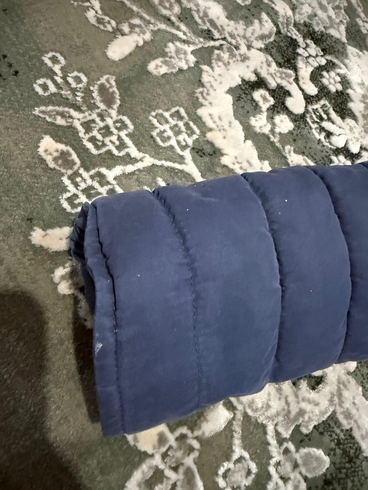 Mavi Kapüşonlu Kadın Kışlık Mont - Görsel 3