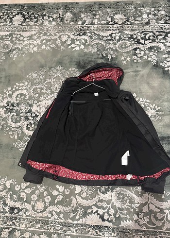 Kadın Siyah Kapüşonlu Fermuarlı Ceket - Görsel 2