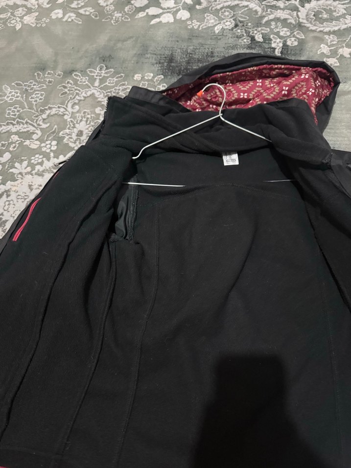 Kadın Siyah Kapüşonlu Fermuarlı Ceket - Görsel 3