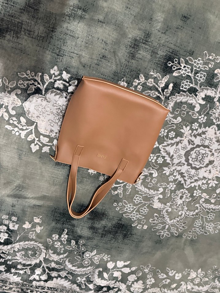 Bej Deri Fermuarlı Kadın Çanta PARIGI - Görsel 3