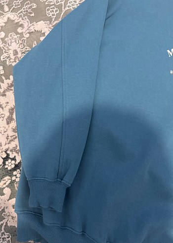 Kadın Mavi Baskılı Sweatshirt - Görsel 2