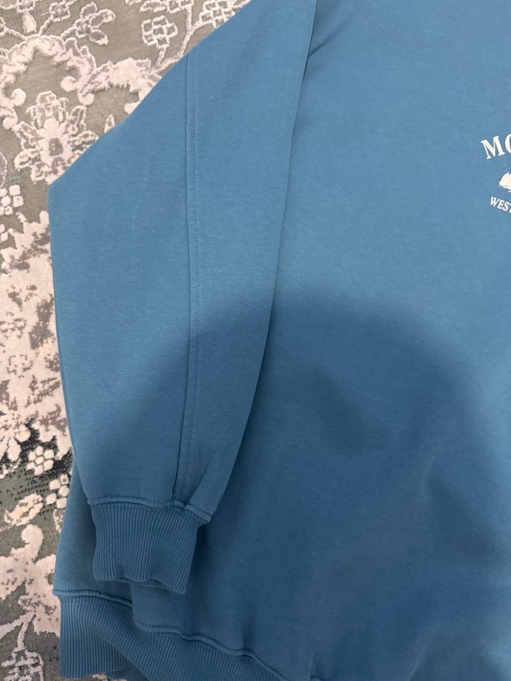 Kadın Mavi Baskılı Sweatshirt - Görsel 2