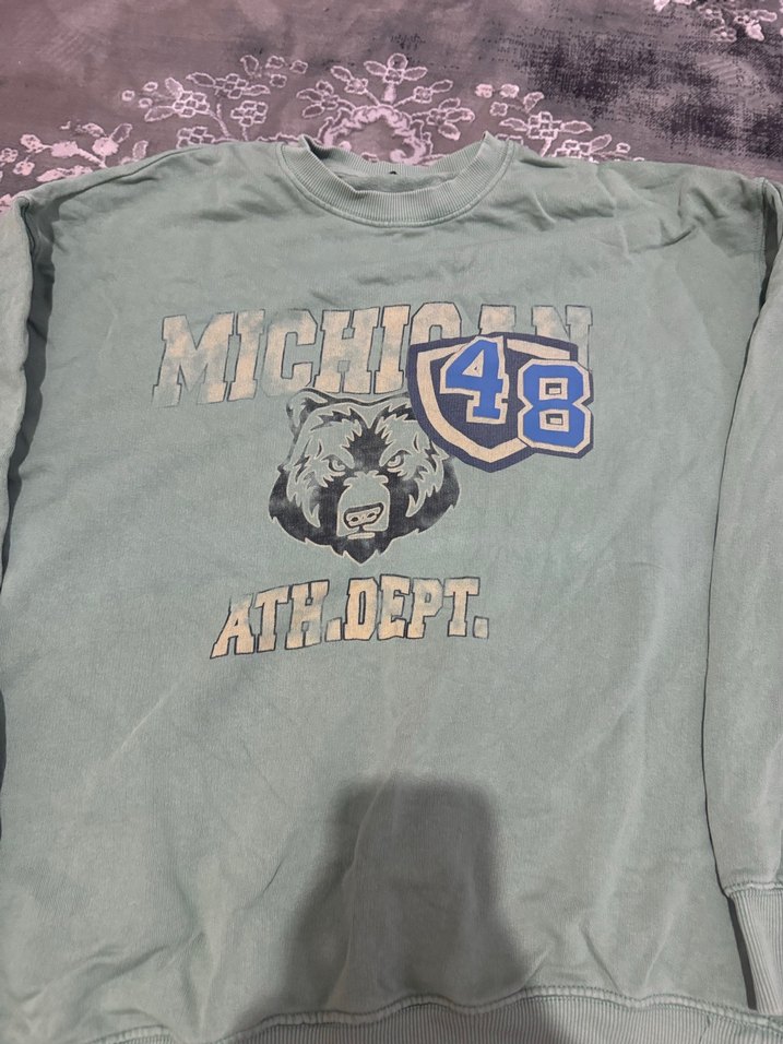 Yeşil Baskılı Kadın Sweatshirt - Görsel 2