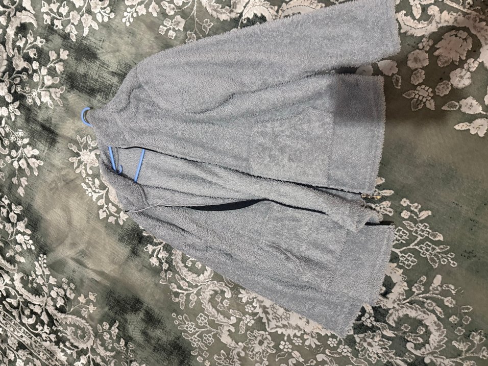 Gri Kapüşonlu Peluş Sweatshirt - Görsel 3