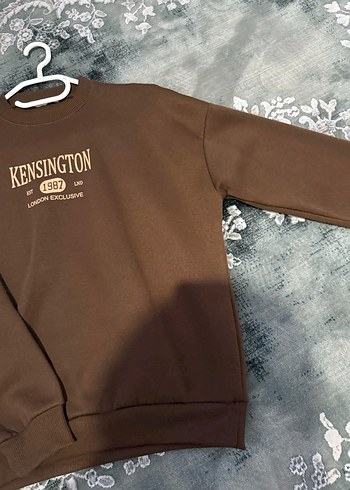 Kensington Baskılı Kahverengi Sweatshirt - Görsel 3