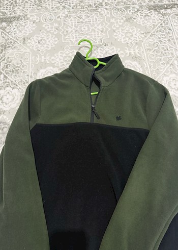 Erkek Haki Siyah Fermuarlı Yarım Boğazlı Sweatshirt - Görsel 2