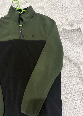 Erkek Haki Siyah Fermuarlı Yarım Boğazlı Sweatshirt - Görsel 3