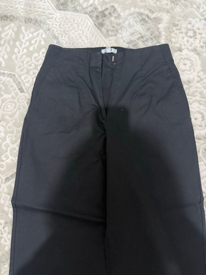 Siyah Midi Kumaş Kadın Pantolon - Görsel 3