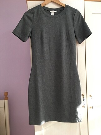h&m gri elbise