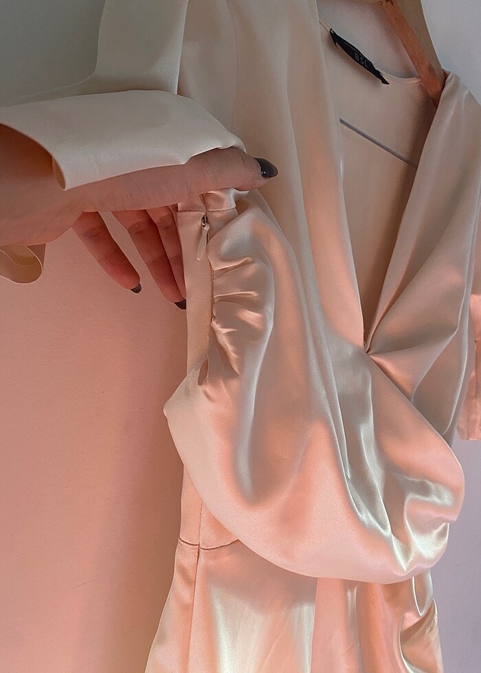 bsl saten elbise - Görsel 3