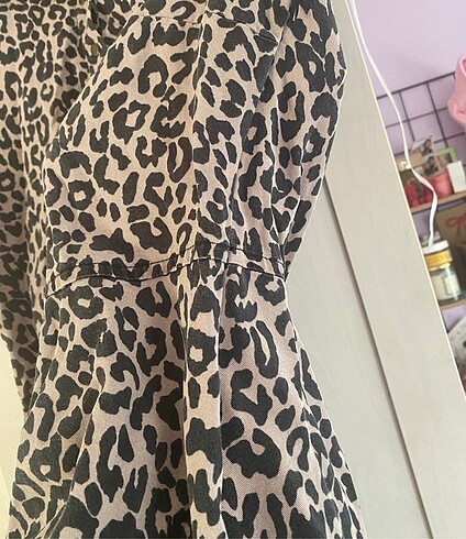 m Beden camel Renk mavi leoparlı elbise