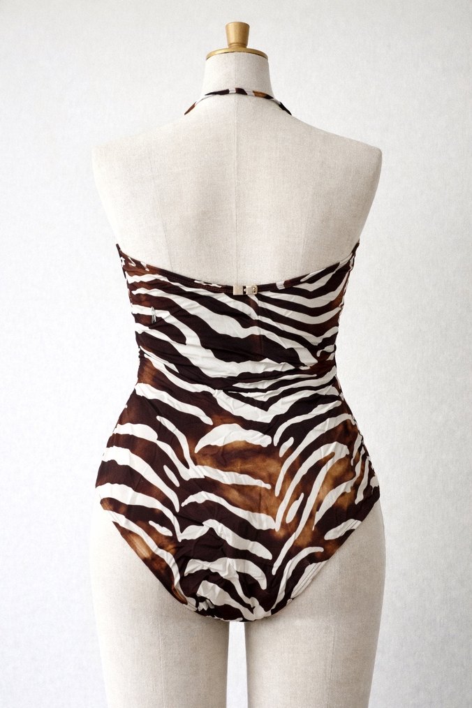 Kadın Kahverengi Zebra Desenli Mayo - Görsel 2