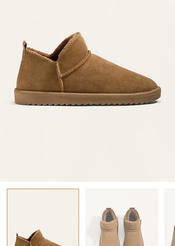 Oysho ugg Kahverengi Süet Kürklü Kadın Dolgu Topuk Bot