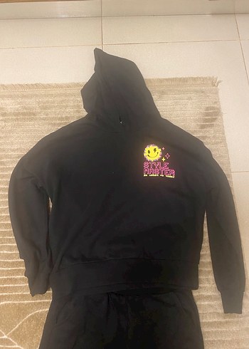 Kızlar için Gri Salaş Sweatshirt ve Eşofman - Görsel 4