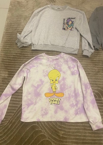 Gri Kız Sweatshirt ve Eşofman Takımı - Görsel 4