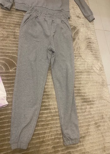 Gri Kız Sweatshirt ve Eşofman Takımı - Görsel 9